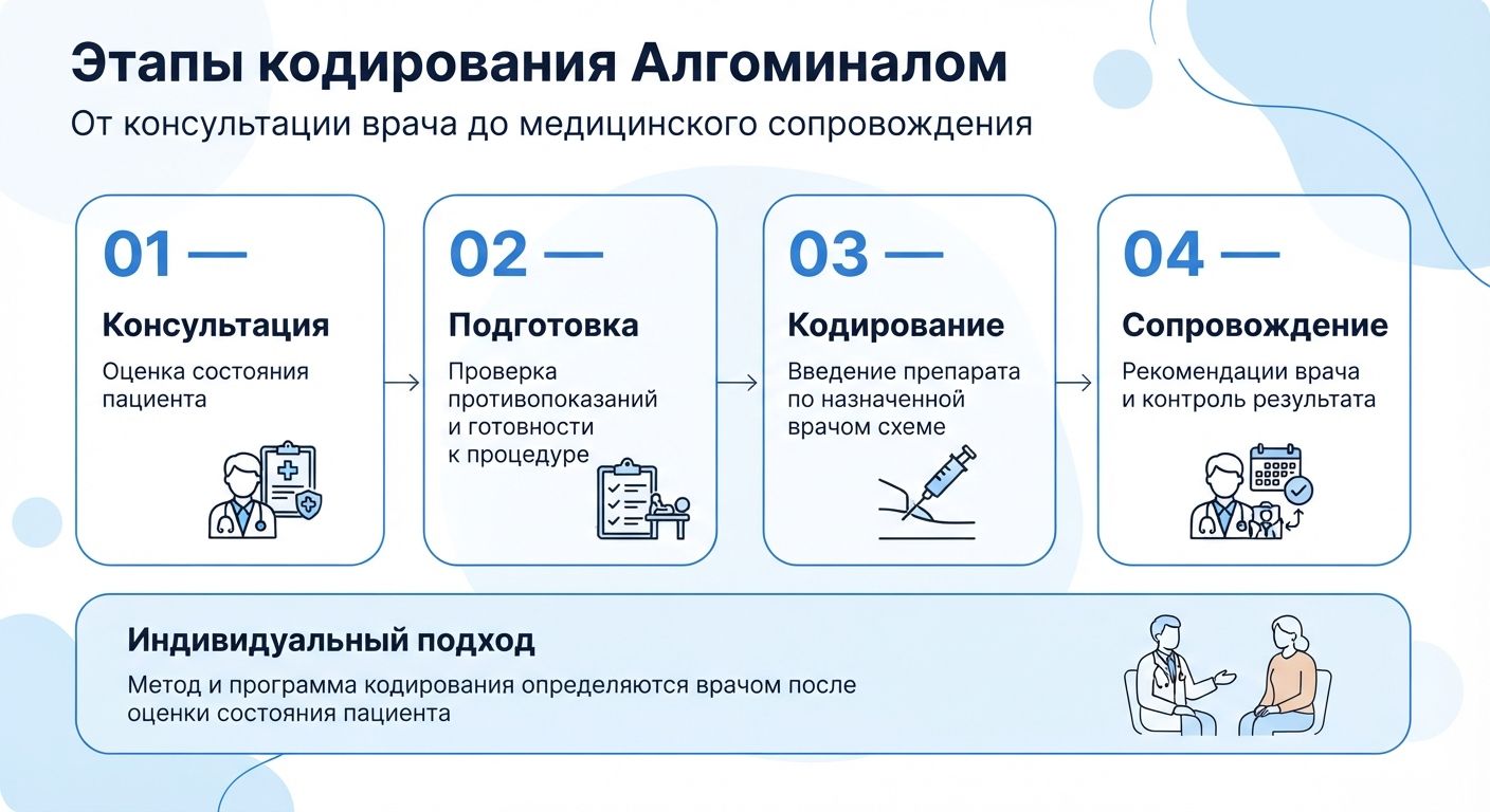 Кодирование препаратом «Алгоминал» в Уссурийске инфографика